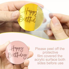 30pcs Happy Birthday Cake Topper Acrylic Cupcake Toppers for DIY Baking Decor