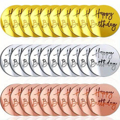 30pcs Happy Birthday Cake Topper Acrylic Cupcake Toppers for DIY Baking Decor