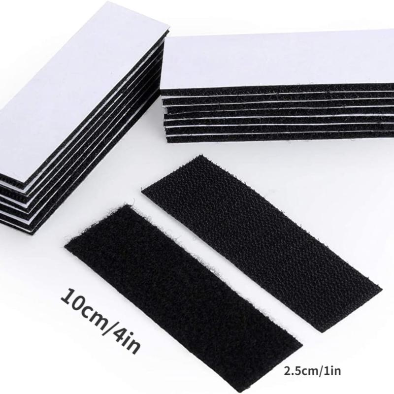 10pcs Reclosable Hook Loop Strips Tape Waterproof Indoor Outdoor Use
