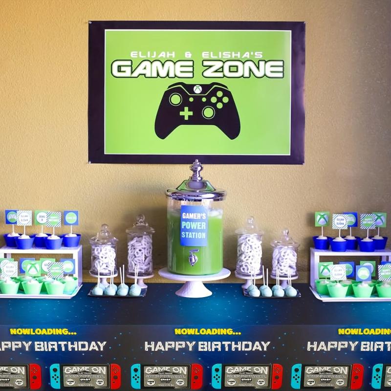 Disposable Plastic Tablecloth Game On Birthday Party Decor