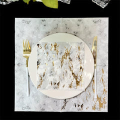 16pcs Marble Bronzing Napkins Wedding Party Decoration Paper Towel 33x33cm