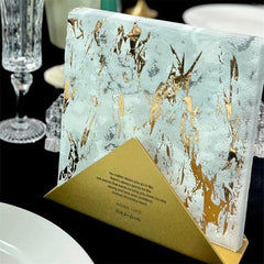 16pcs Marble Bronzing Napkins Wedding Party Decoration Paper Towel 33x33cm
