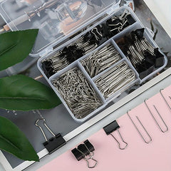 Binder Paper Clips 230pcs Binders Silvery Paper Clips Set For Office