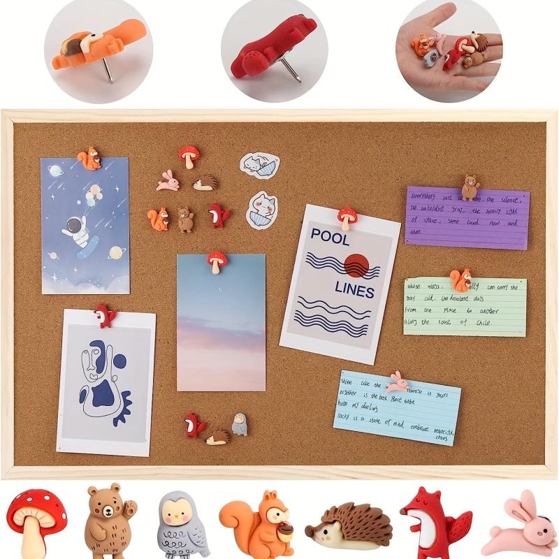 30 Pcs Animal Push Pins for Photos Wall Cork Boards - Home Office Decoration