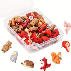 30 Pcs Animal Push Pins for Photos Wall Cork Boards - Home Office Decoration