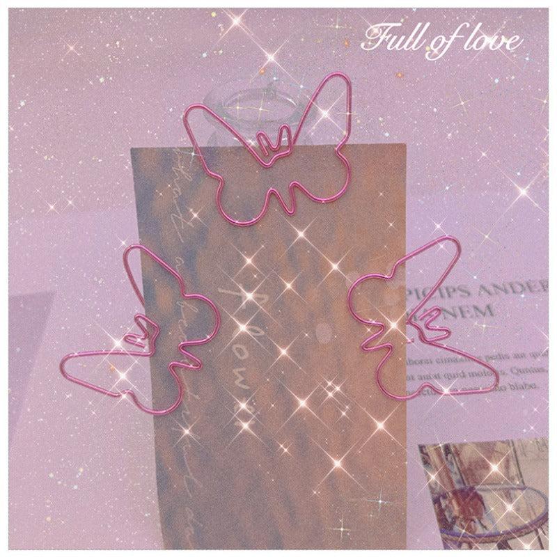 15pcs Mix Metal Butterfly Bookmarks Paper Clips for Office School Stationery