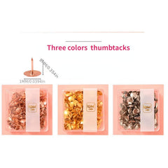 Rose Golden Metal Pushpin Office School Supplies