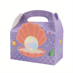 10pcs Mermaid Candy Carrying Box, Gift Biscuit Packaging, Party Supplies