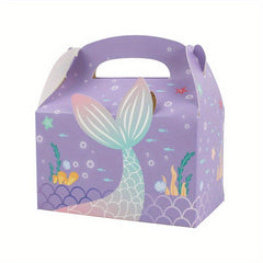 10pcs Mermaid Candy Carrying Box, Gift Biscuit Packaging, Party Supplies