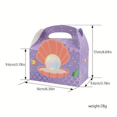 10pcs Mermaid Candy Carrying Box, Gift Biscuit Packaging, Party Supplies