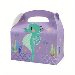 10pcs Mermaid Candy Carrying Box, Gift Biscuit Packaging, Party Supplies