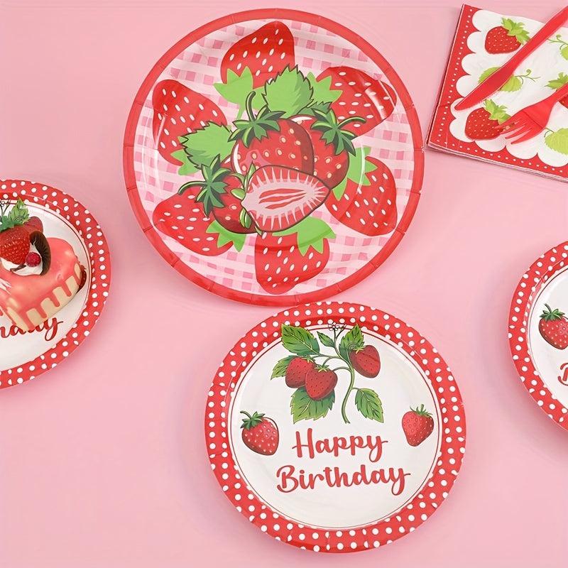 Strawberry Theme Birthday Party Decoration Set