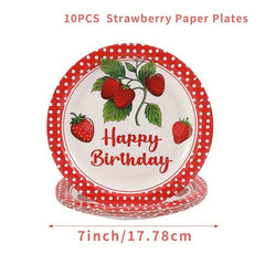Strawberry Theme Birthday Party Decoration Set
