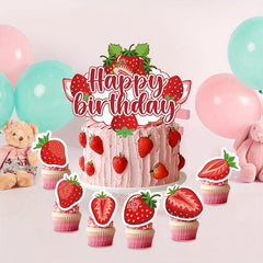 Strawberry Theme Birthday Party Decoration Set
