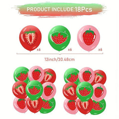 Strawberry Theme Birthday Party Decoration Set