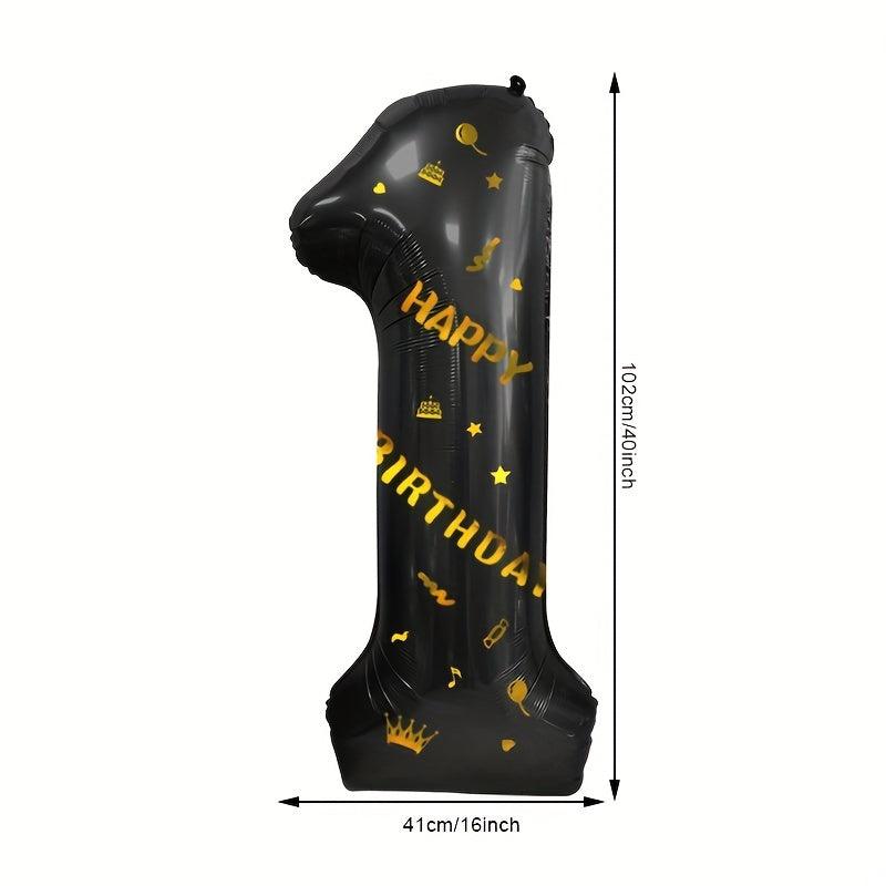 Number Balloon 101 Happy Birthday Sticker Aluminum Foil Ballon