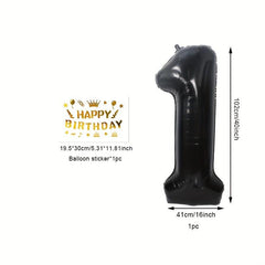 Number Balloon 101 Happy Birthday Sticker Aluminum Foil Ballon