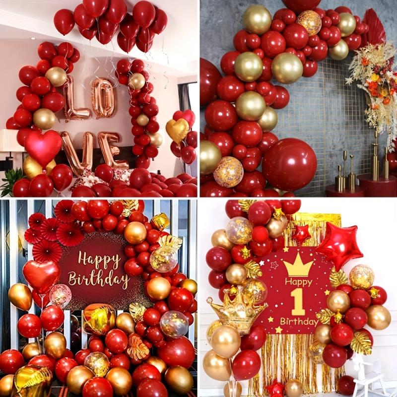Retro Red Balloon Set Wedding Baby Shower Birthday Party Decoration
