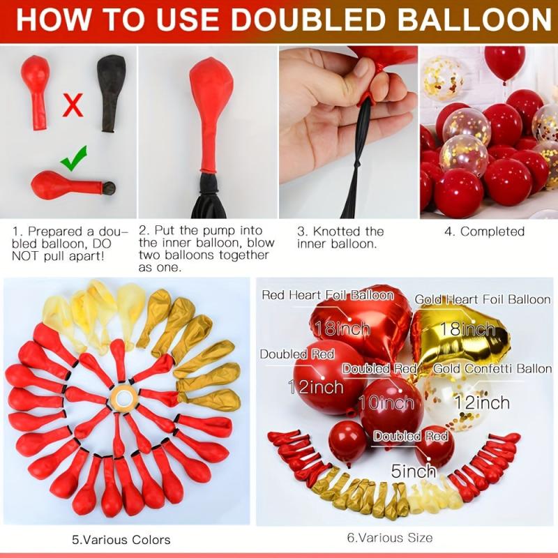 Retro Red Balloon Set Wedding Baby Shower Birthday Party Decoration