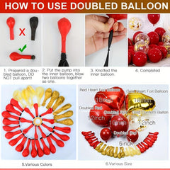 Retro Red Balloon Set Wedding Baby Shower Birthday Party Decoration