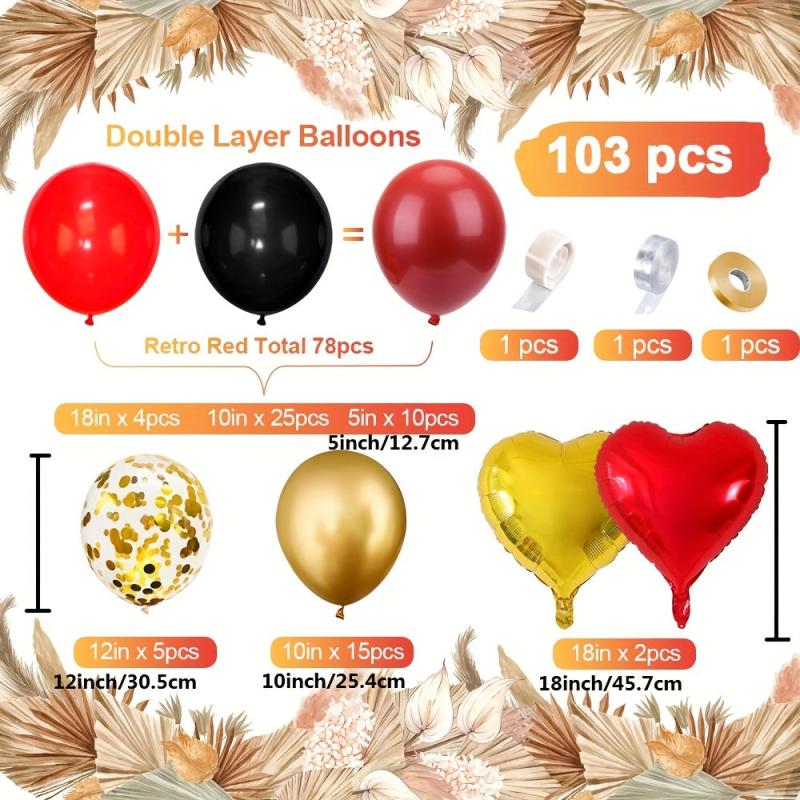 Retro Red Balloon Set Wedding Baby Shower Birthday Party Decoration