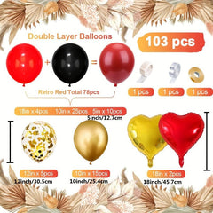 Retro Red Balloon Set Wedding Baby Shower Birthday Party Decoration