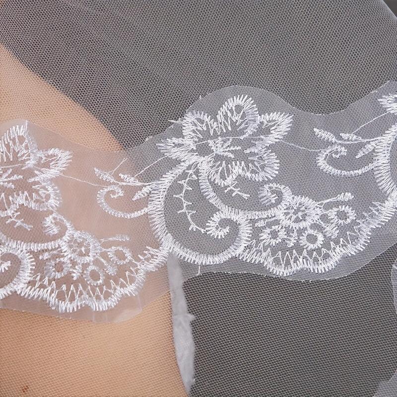Lace Bridal Veil 4 9ft Long Elegant for Weddings Bachelorette Parties