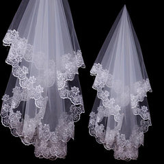 Lace Bridal Veil 4 9ft Long Elegant for Weddings Bachelorette Parties