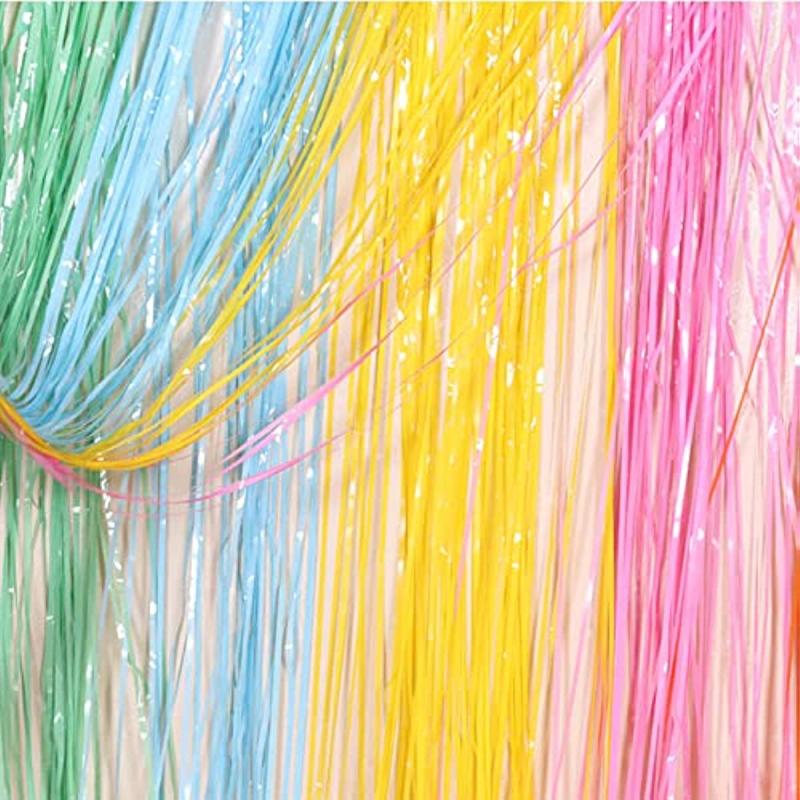 Metallic Silk Foil Tassel Curtains for Party Decoration