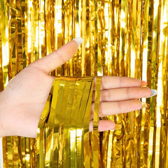 Metallic Silk Foil Tassel Curtains for Party Decoration