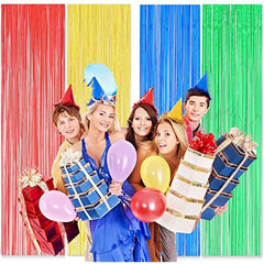 Metallic Silk Foil Tassel Curtains for Party Decoration