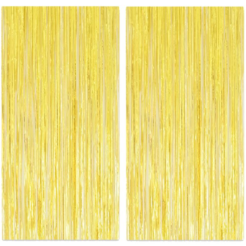 Metallic Silk Foil Tassel Curtains for Party Decoration