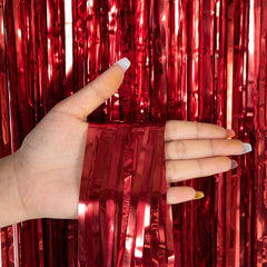 Metallic Silk Foil Tassel Curtains for Party Decoration