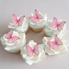 48 Edible Wafer Paper Butterflies for Cake & Cupcake Decoration