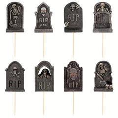 8pcs R Tombstone Halloween Cupcake Inserts for Dessert Cakes