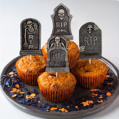 8pcs R Tombstone Halloween Cupcake Inserts for Dessert Cakes
