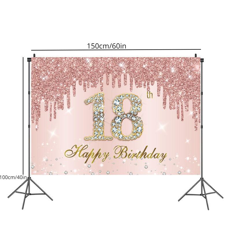 Pink Rhinestone 18 Year Party Cutlery Set Girl Birthday Celebration