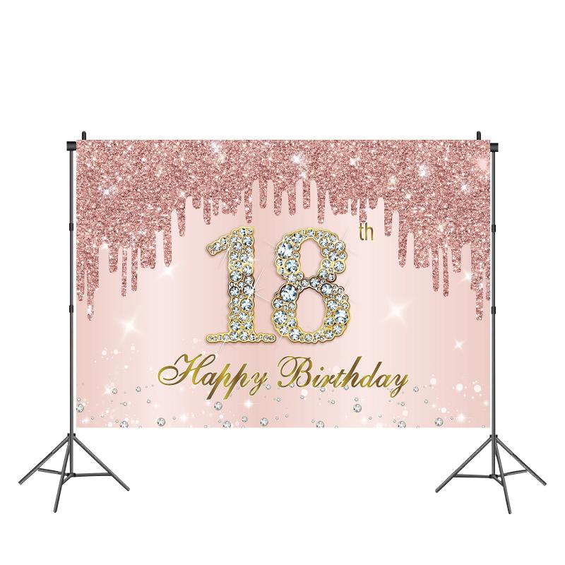 Pink Rhinestone 18 Year Party Cutlery Set Girl Birthday Celebration