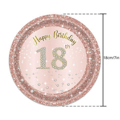 Pink Rhinestone 18 Year Party Cutlery Set Girl Birthday Celebration