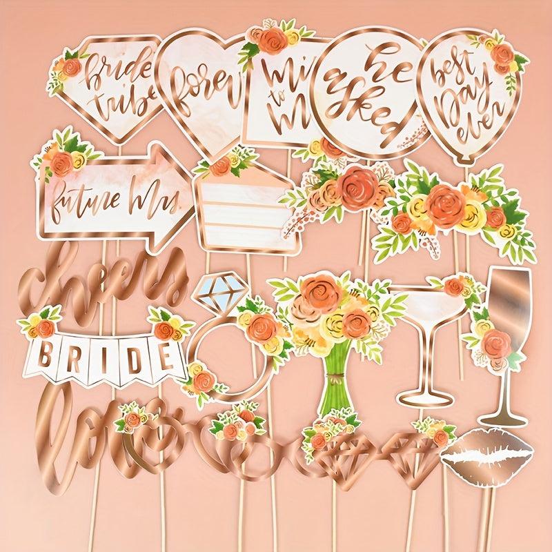 20pcs Team Bride Wedding Props Glasses Bachelorette Party Decor