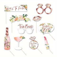 20pcs Team Bride Wedding Props Glasses Bachelorette Party Decor