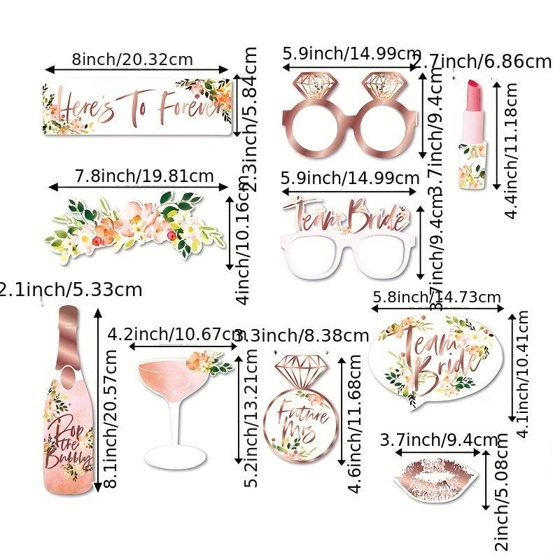 20pcs Team Bride Wedding Props Glasses Bachelorette Party Decor