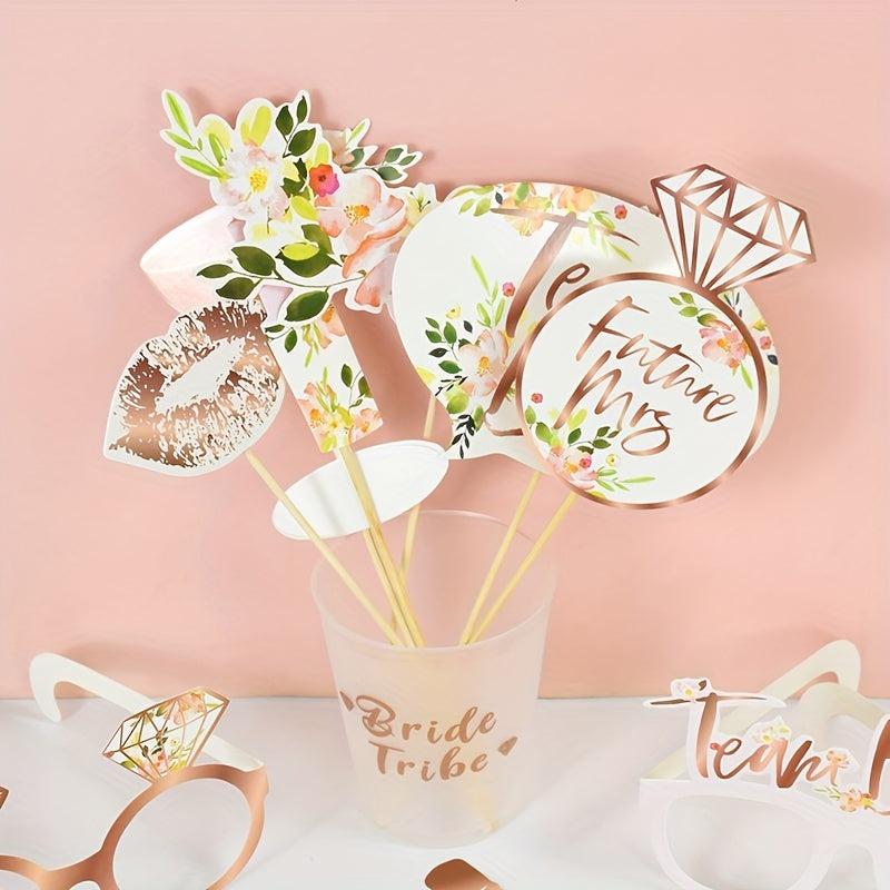 20pcs Team Bride Wedding Props Glasses Bachelorette Party Decor