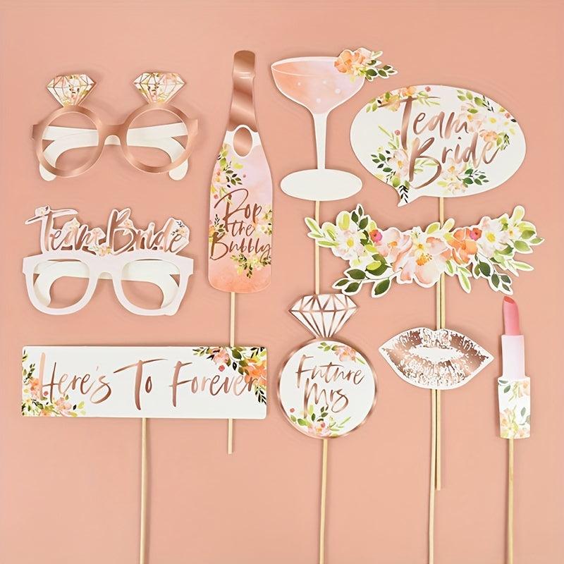 20pcs Team Bride Wedding Props Glasses Bachelorette Party Decor