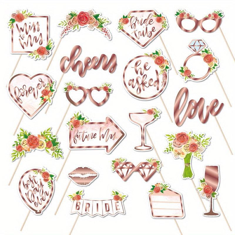 20pcs Team Bride Wedding Props Glasses Bachelorette Party Decor