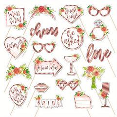 20pcs Team Bride Wedding Props Glasses Bachelorette Party Decor