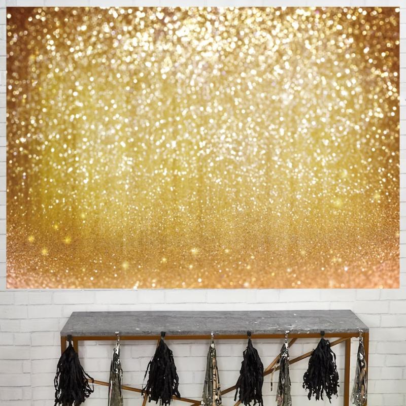 Golden Particles Dreamy Fantasy Party Photography Backdrop 7x5ft