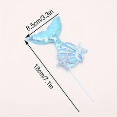 1pc Mermaid Shape Cake Decoration Flash Powder Party Supplies