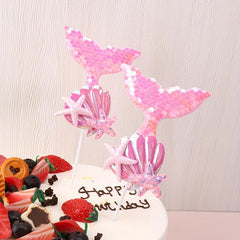 1pc Mermaid Shape Cake Decoration Flash Powder Party Supplies