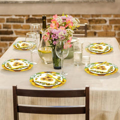 Sunflower Party Tableware Set - 96pcs, Includes Plates, Napkins, Forks